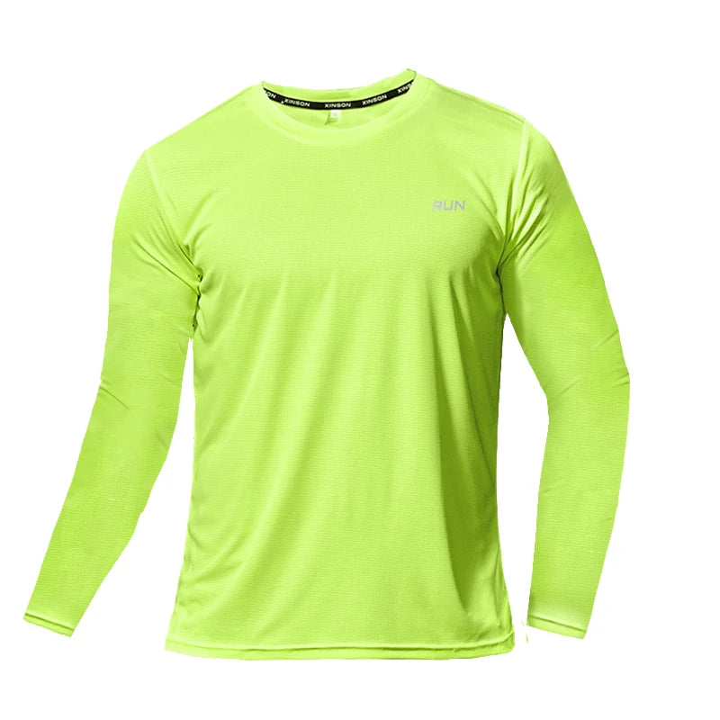 T-shirt de sport à manches longues en soie glacée pour homme
