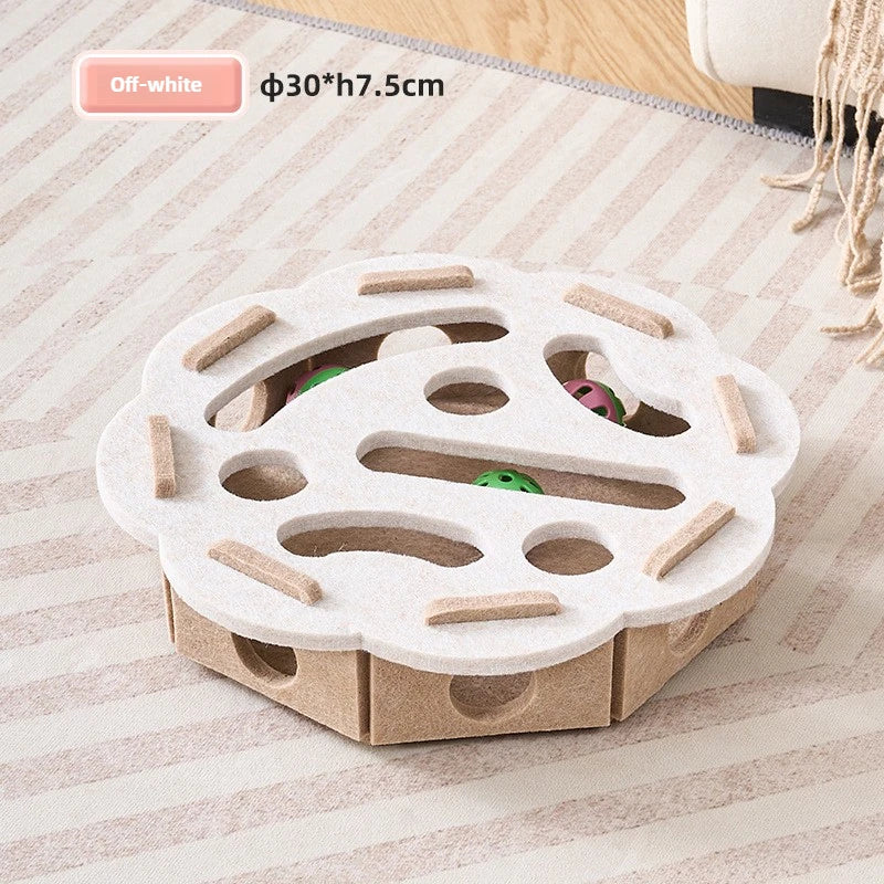 Jouet Chat Interactif – Boîte à Grelots avec Trous à Gratter