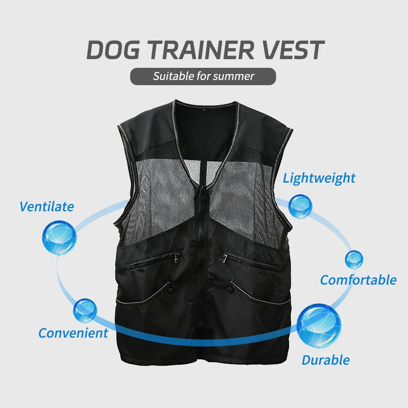 Gilet d'Entraînement en Maille Légère pour Chien – Multi-Poches, Résistant aux Morsures, Idéal Printemps-Été