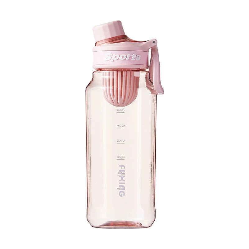 Gourde de Sport Fashion avec Graduation – Grande Capacité, Étanche, Plastique Transparent – 750ml / 1L