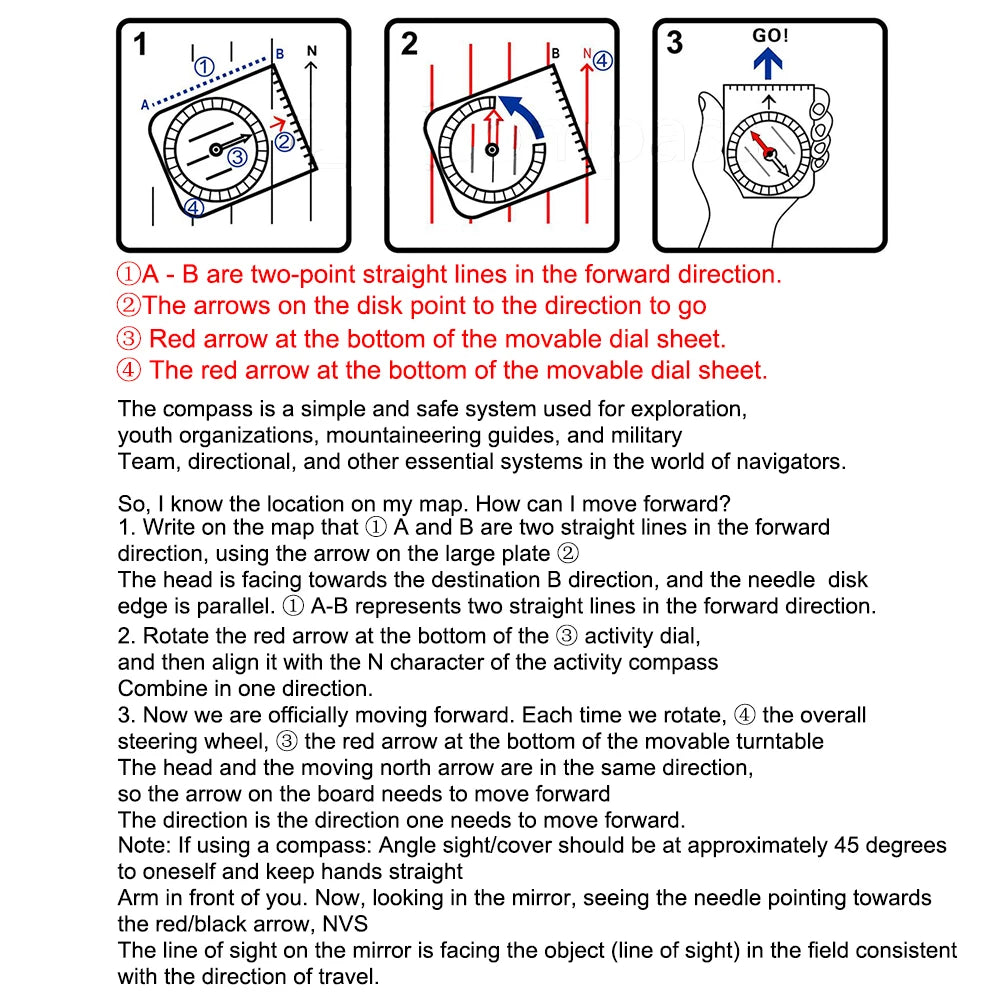 Boussole Règle Carte Pliable Multifonction – Imperméable, Orientation & Survie – Randonnée, Camping