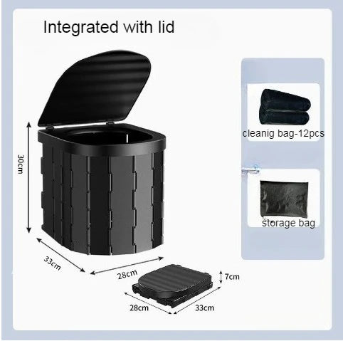 Toilette Portable de Voyage – Seau Pliable pour Voiture et Urgences Outdoor
