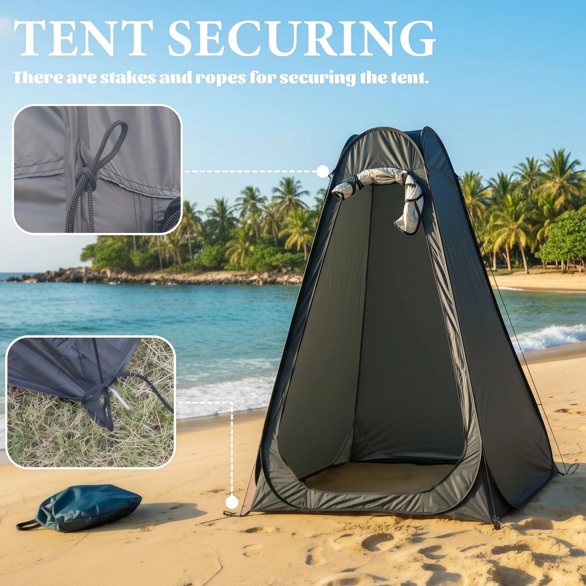 Tente d'intimité Pop-Up Portable – Douche Extérieure, Toilettes Camping, Abri Pluie, Pliable avec Sac