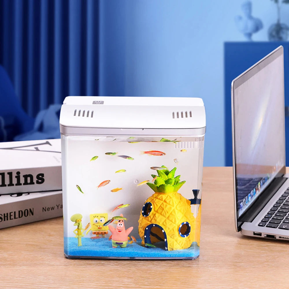 Aquarium Domestique Mini Betta – Petit Aquarium Écologique de Bureau pour Salon