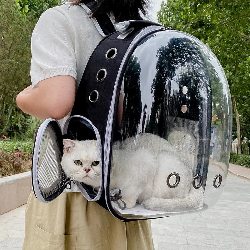 Sac de Transport Chat et Chien – Sac à Dos Capsule Spatiale Transparent Respirant, Portable pour Voyage et Promenade