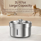 Fontaine à eau ROJECO en acier inoxydable pour chats et chiens – Distributeur automatique intelligent, accessoires animalerie