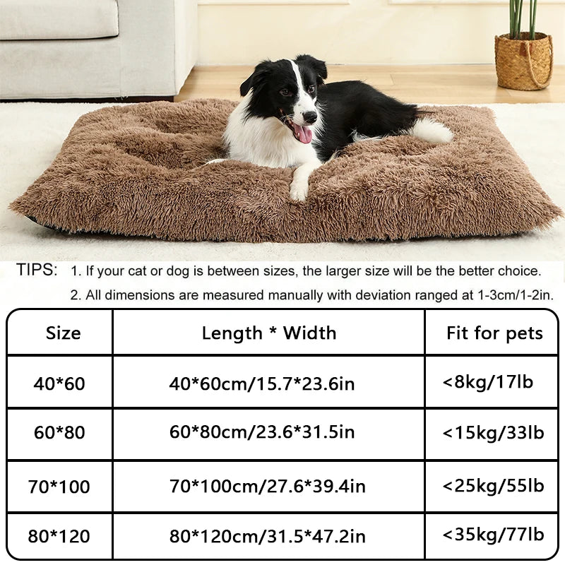 Lit Sofa Doux en Peluche Longue pour Chien et Chat – Coussin Confortable, Corbeille Animaux