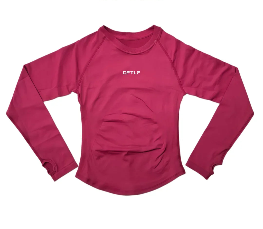 Haut de yoga sans coutures à manches longues pour femmes, t-shirt de compression amincissant, séchage rapide, respirant, élastique, pour la salle de sport, la course et l'entraînement