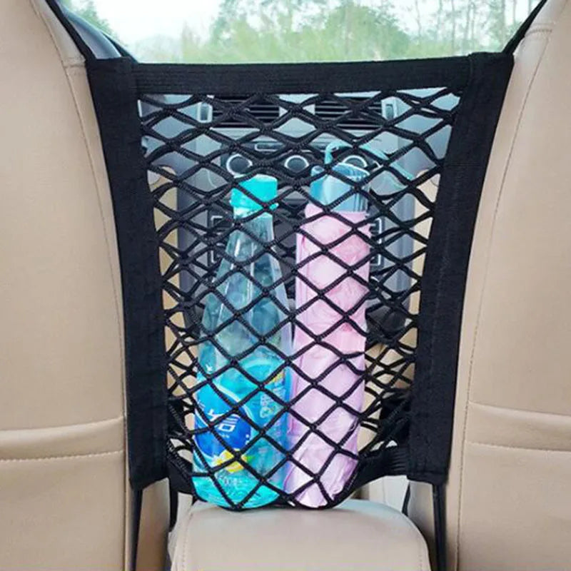 Filet de Rangement Voiture entre Sièges – Séparateur, Barrière Animal, Filet Élastique Organisateur Auto