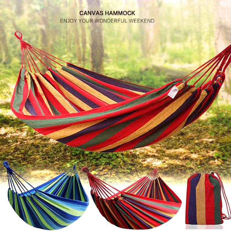 Hamac en Toile Simple Épais – Portable, Balancelle Suspendue – Camping, Randonnée, Loisirs Outdoor