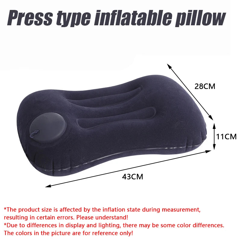 Oreiller Gonflable de Camping – Ultra-Léger, Portable, Soutien Nuque & Lombaires – Randonnée & Voyage