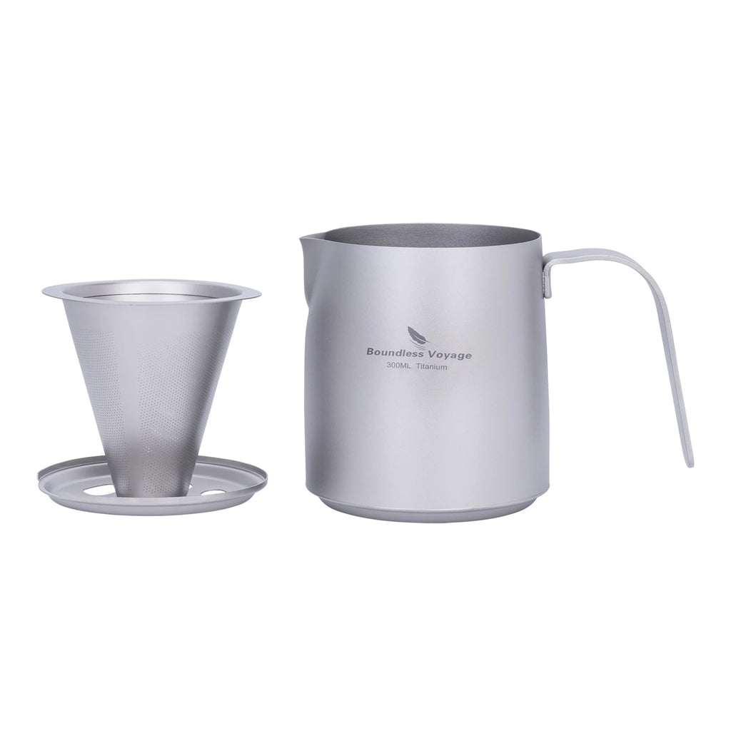 Set Café Filtre en Titane  Mug avec Dripper Détachable  Cafetière Portable pour Camping & Outdoor