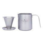 Set Café Filtre en Titane  Mug avec Dripper Détachable  Cafetière Portable pour Camping & Outdoor