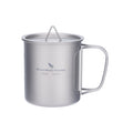 Tasse en Titane avec Couvercle & Poignée Pliante  Mug Ultraléger pour Camping, Randonnée & Voyage | 200ml à 600ml