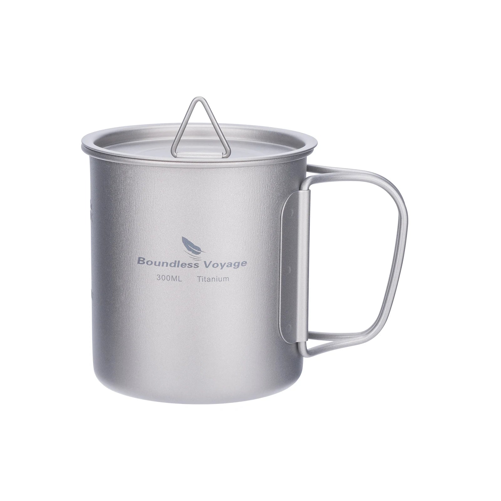 Tasse en Titane avec Couvercle & Poignée Pliante  Mug Ultraléger pour Camping, Randonnée & Voyage | 200ml à 600ml