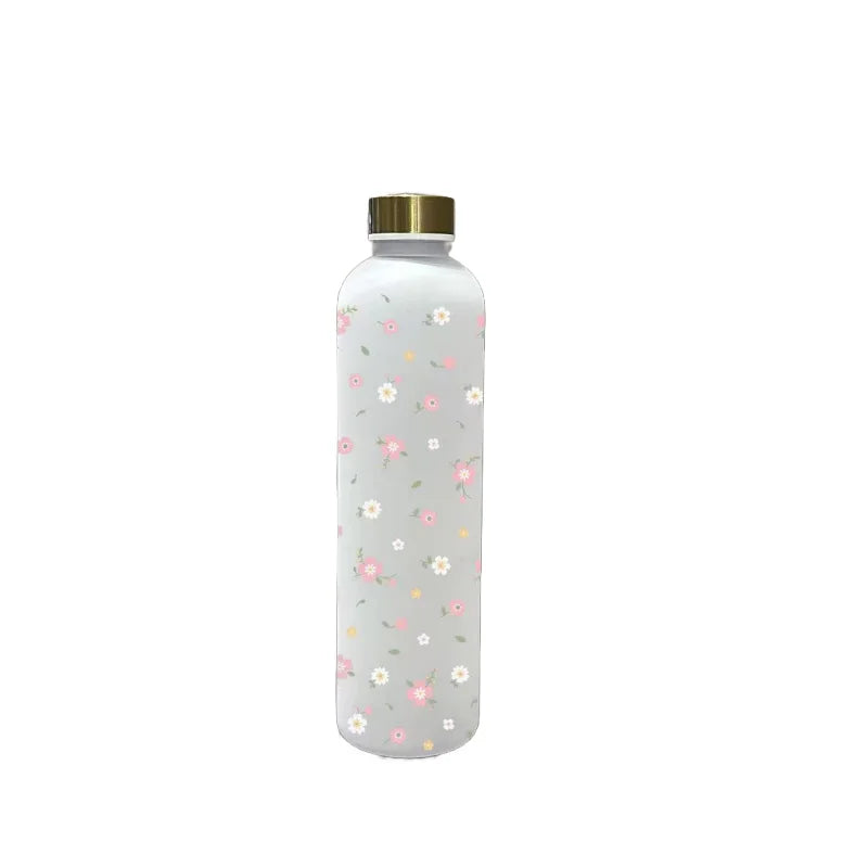Gourde de Sport 1L Impression 3D – Motif Floral, Grande Capacité, Étanche – Idéale Gym, Camping, Plein Air