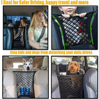Filet de Rangement Voiture entre Sièges – Séparateur, Barrière Animal, Filet Élastique Organisateur Auto