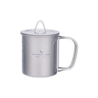 Tasse en Titane avec Couvercle & Poignée Pliante  Mug Ultraléger pour Camping, Randonnée & Voyage | 200ml à 600ml