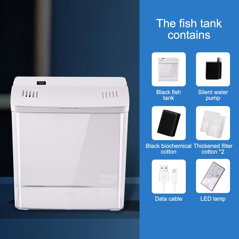 Aquarium Domestique Mini Betta – Petit Aquarium Écologique de Bureau pour Salon
