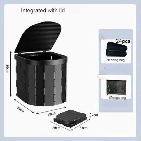 Toilette Portable de Voyage – Seau Pliable pour Voiture et Urgences Outdoor