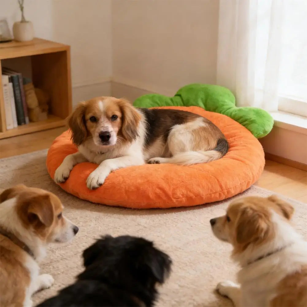 Coussin Lavable pour Chat et Chien – Tapis Doux en Forme de Carotte pour Petits Animaux