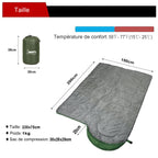 Sac de Couchage Compact Ultra-léger Enveloppe 3 Saisons avec Sac de Compression – Camping, Randonnée, Voyage