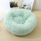 Corbeille Ronde en Peluche Longue pour Chat et Chien – Coussin Sofa Chaud, Idéal pour l'Hiver