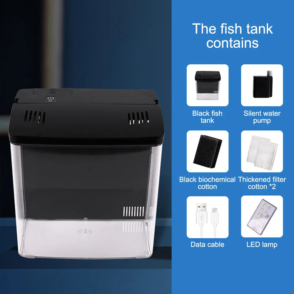 Aquarium Domestique Mini Betta – Petit Aquarium Écologique de Bureau pour Salon