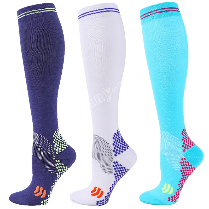 chaussettes de Compression hommes femmes chaussettes pour courir, cyclisme, Football