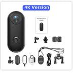 Mini Caméra d'Action 4K Pocket Magnétique – WiFi Sans Fil, Étanche, Enregistreur Corporel POV pour Casque et Vélo