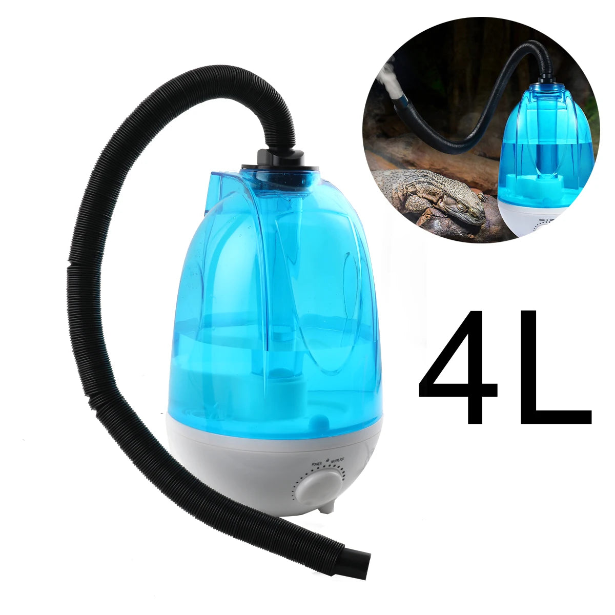Humidificateur pour Reptiles 4L 220V Prise EU – Brumisateur Terrarium Grande Capacité, Tuyau Réglable, pour Serpent Lézard Tortue Amphibien