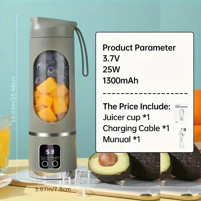Mixeur Portable Rechargeable USB – Blender À Main pour Smoothies, Milkshakes et Jus de Fruits