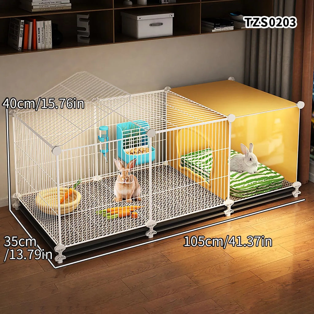 Cage pour Lapin à Usage Domestique – Grande Cage Intérieure avec Bac de Nettoyage pour Cochons d'Inde