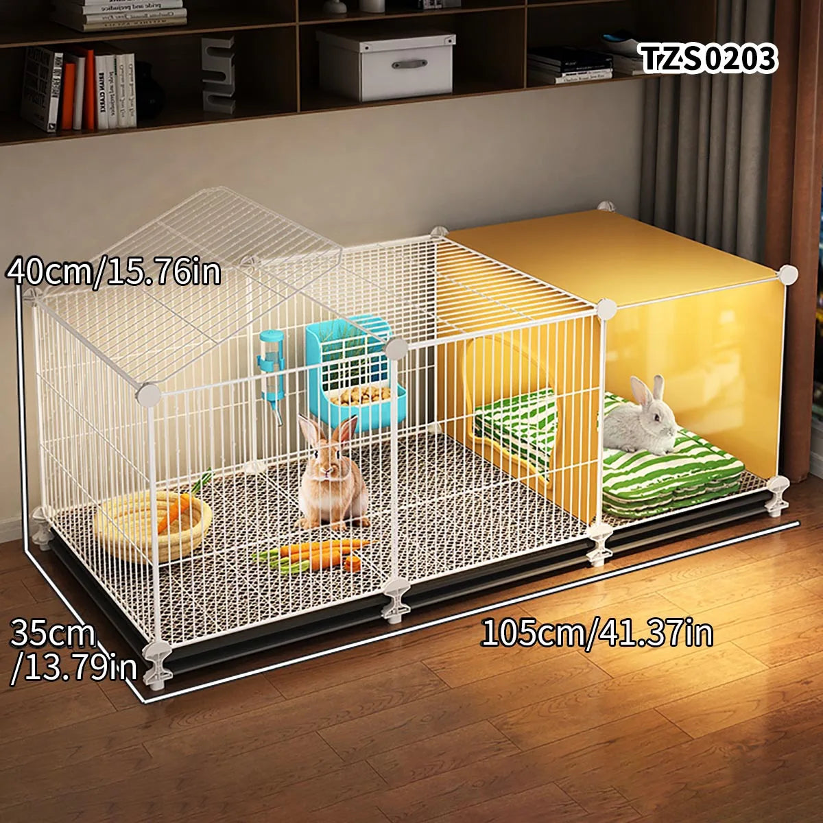 Cage pour Lapin à Usage Domestique – Grande Cage Intérieure avec Bac de Nettoyage pour Cochons d'Inde