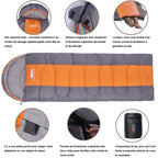 Sac de Couchage Léger 4 Saisons – Coton Chaud – Camping, Randonnée, Voyage – Bleu, Vert, Orange