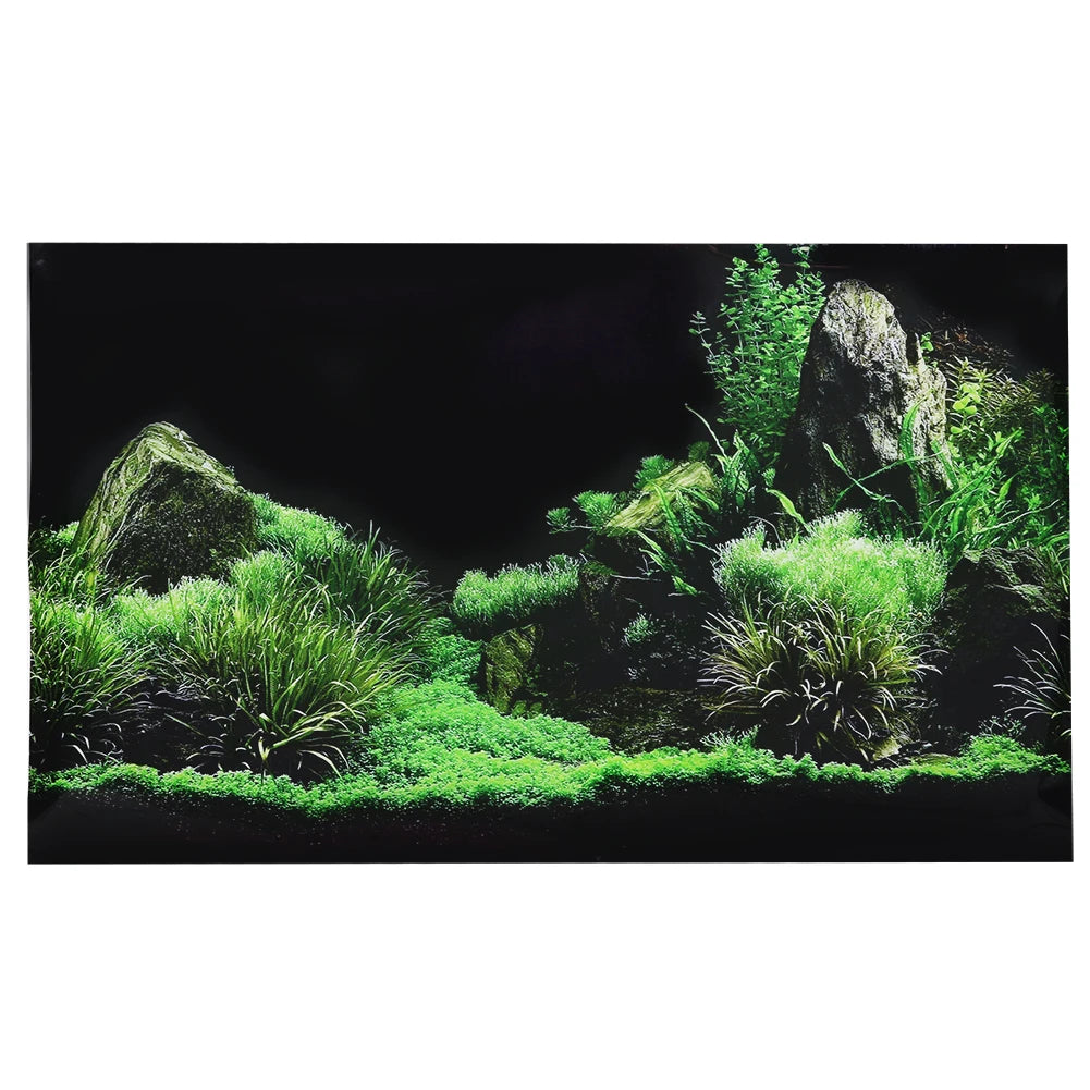 Sticker Fond d'Aquarium PVC – Décor Fond Marin, Herbes Aquatiques, Peinture Sous-Marine pour Bac à Poissons