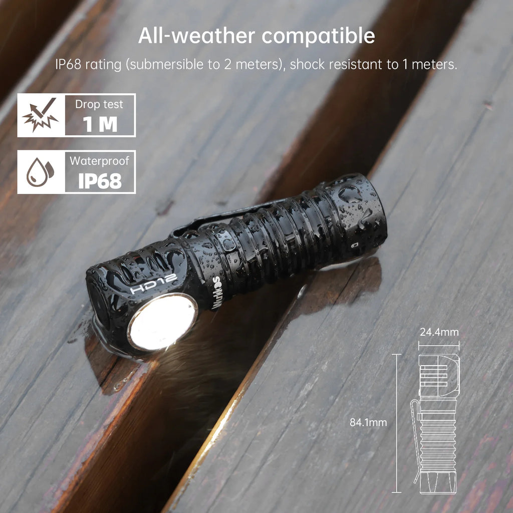 Lampe Frontale 850 Lumens avec Lumière Rouge, Clip Magnétique | Camping, Randonnée, Pêche