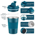 Mug Thermos Isotherme en Inox 380/510 ml – Tasse de Voyage pour Café, Sports Outdoor, Chaud & Froid