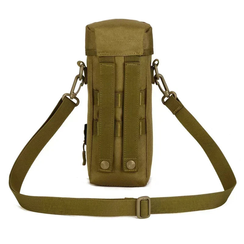 Poche Porte-Gourde Tactique MOLLE Camouflage – Nylon 900D Imperméable, Camping, Randonnée, Chasse