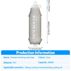 Gourde Souple Pliable en TPU – 500/800/1000ml – Idéale Course, Camping, Randonnée, Vélo, Fitness