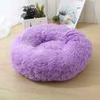 Corbeille Ronde en Peluche Longue pour Chat et Chien – Coussin Sofa Chaud, Idéal pour l'Hiver
