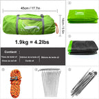 Tente de Camping 2 Personnes – Tente Légère Randonnée, Double Paroi, Mâts Aluminium, Sac de Transport