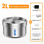 Fontaine à eau ROJECO en acier inoxydable pour chats et chiens – Distributeur automatique intelligent, accessoires animalerie