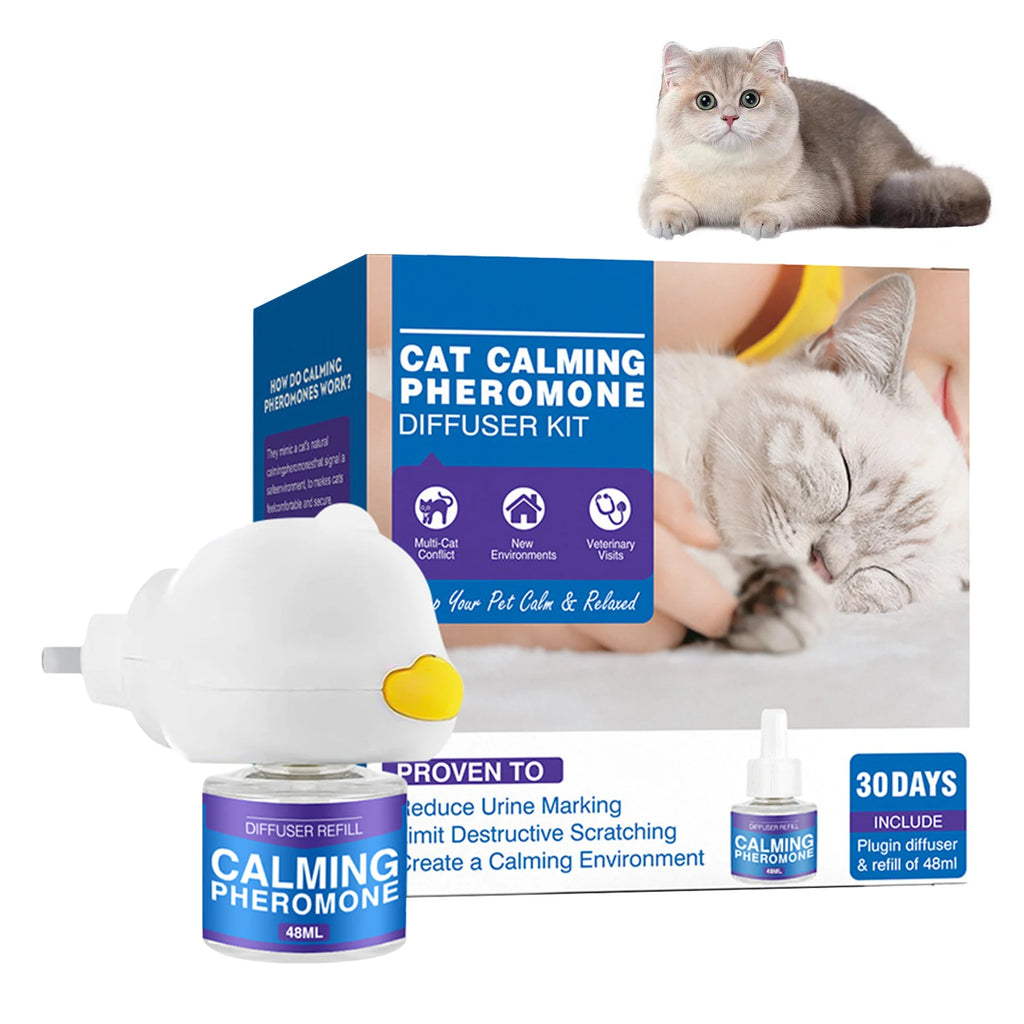 Diffuseur Apaisant pour Chat – Longue Durée, Sûr pour Tous les Âges, Réduit l'Anxiété