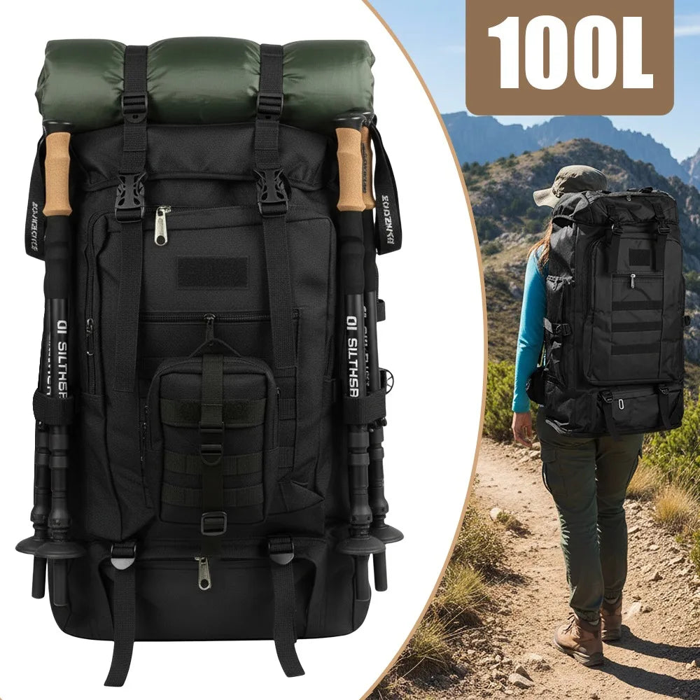 Sac à Dos Alpinisme Grande Capacité 100L Extensible – Respirant, Mixte, Outdoor