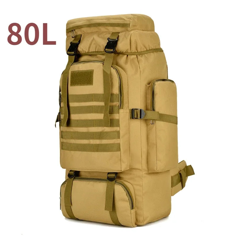 Sac à Dos Alpinisme 80L/100L – Tactique, Grande Capacité, Randonnée, Camping, Voyage