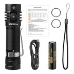 Lampe de Poche EDC 1800lm, Rechargeable USB-C | LED SST40, Optique TIR, Batterie 18650