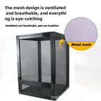 Cage Portable pour Reptiles – Boîte d'Élevage avec Grille Aérée pour Grenouilles, Dragons Barbus et Tortues