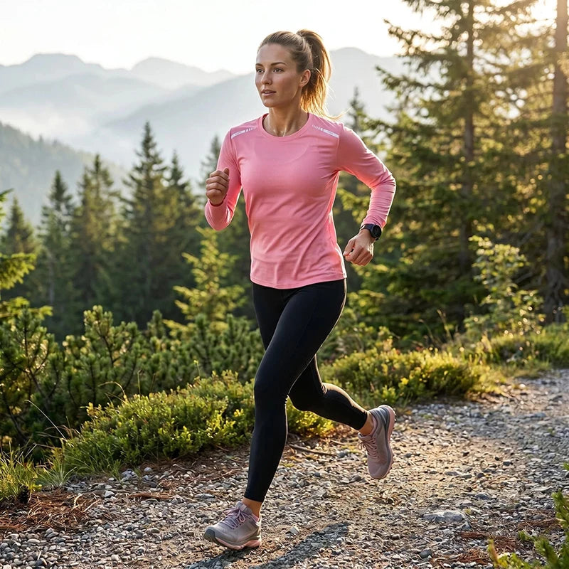 T-shirts à manches longues pour femmes pour entrainement fitness et course à pied