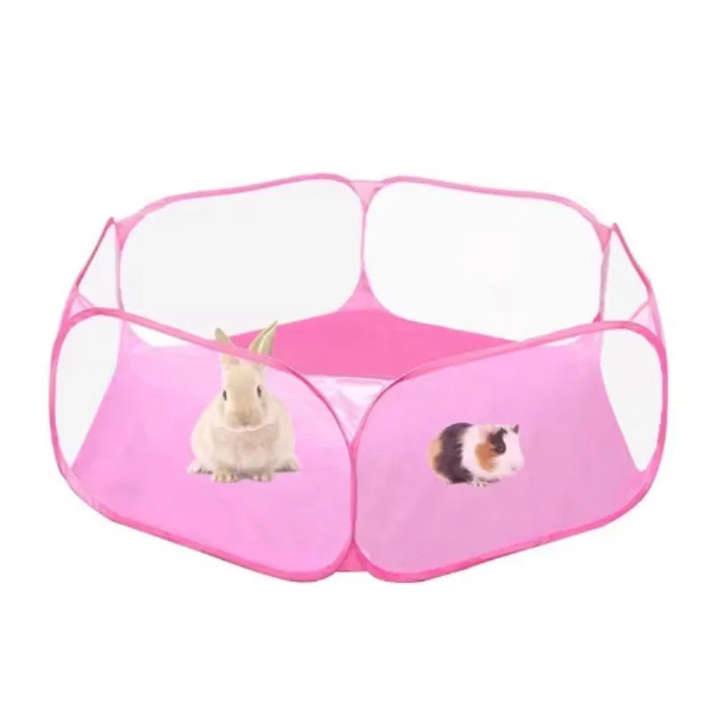 Cage Portable Transparente pour Petits Animaux – Tente Pliable pour Chien, Hamster, Lapin et Cochon d'Inde